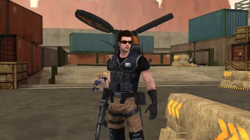 Commando totally rocks that "generic action hero" look.