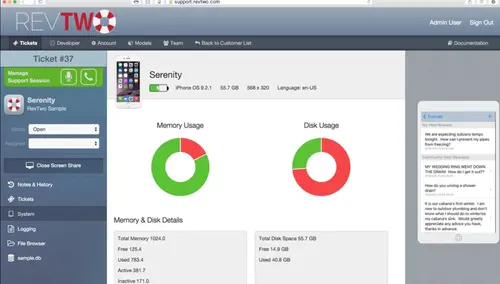 RevTwo enables developers to debug apps more easily, and get  real-time help to users.