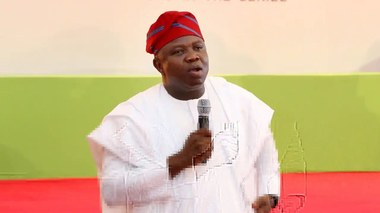 Governor of Lagos State, Akinwunmi Ambode, speaking at the Quarterly Town Hall Meeting (3rd In The Series) held on Thursday April 14th, 2016 at Ikorodu Town Hall, Ikorodu. PHOTO: LASG