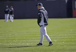 New York Yankees manager Joe Girardi (28) walks