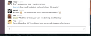 Using the /quip slash command in Slack