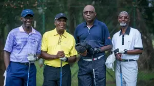 Financial expert and Fellow, Institute of Chartered Accountants, Mr. Biodun Dabiri, (left); celebrant, Asiwaju Tunde Oremule; past captain of the Golf Section, Ikoyi Club 1938, Barin Epega, and past president, Nigerian Institute of Quantity Surveyors (NIQS), Mr. Agele Alufohai, prepare to tee-off at the Tunde Oremule @ 70 Golf Tournament at the club… recently 