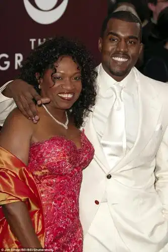 Tragic: November is also a particularly difficult month for Kanyehis mother, Donda West, died on November 10, 2007, they are pictured together at the Grammys in February 2005