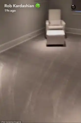 Nobody home: In a number of Snapchat videos, the reality star makes his way through the abandoned house, showing empty room after empty room