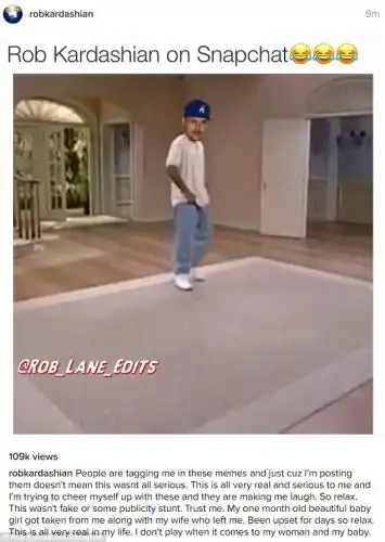 Opening up:  He shared another meme but did post them with serious disclaimers