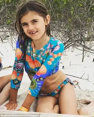 Her kiddies: Anja (born 2008) is on the left and Noah (born 2012) is on the right in these Instagram snaps