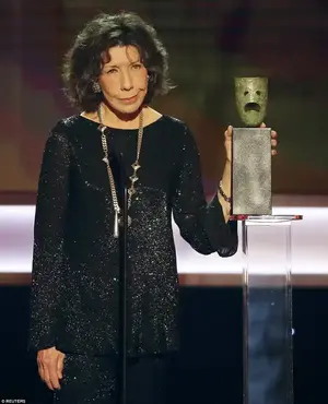 What an honour: Lily Tomlin was one of the highlights of the show as she was presented with the Lifetime Achievement Award