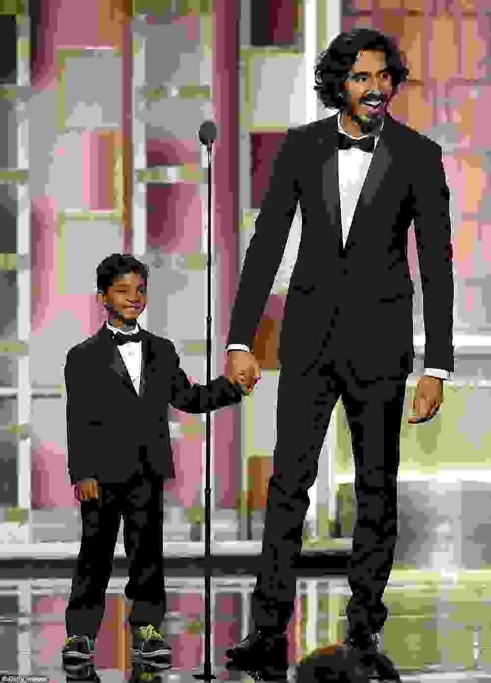 Adorable: Dev Patel and young co-star Sunny Pawar stole the show