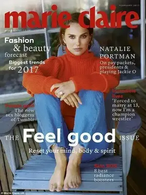 Cover girl: The 35-year-old actress is featured on the front of the February issue of Marie Claire UK