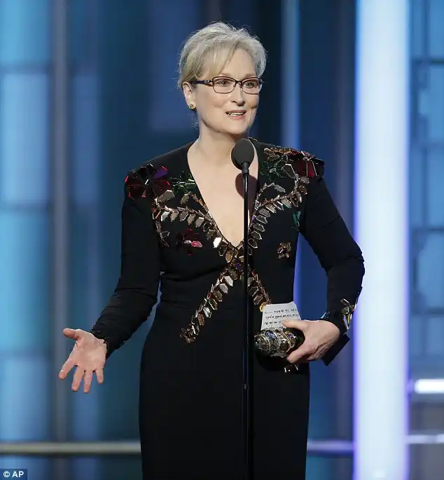 Too far? Although Streep’s performance as Florence Foster Jenkins was acclaimed , some Academy members may have been moved to vote following her bravura speech at the Globes