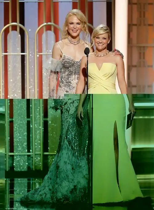Blonde beauties: Nicole Kidman and Reese Witherspoon looked absolutely stunning