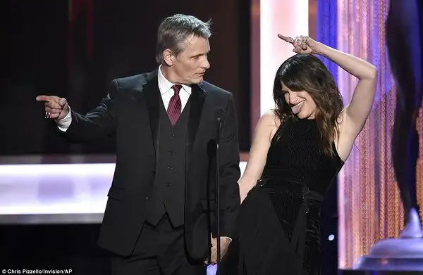 Getting silly: Viggo Mortensen and Kathryn Hahn had a bit of fun together