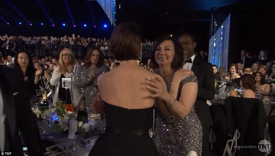 As she portrayed Marcia Clarkwho she brought along with her at the eventin American Crime Story: The People V. OJ Simpson, she made sure to thank the former prosecutor