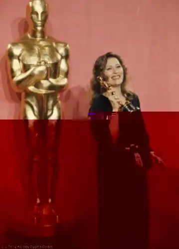 Award winner: Faye nabbed the Oscar for Best Actress for Network in 1977