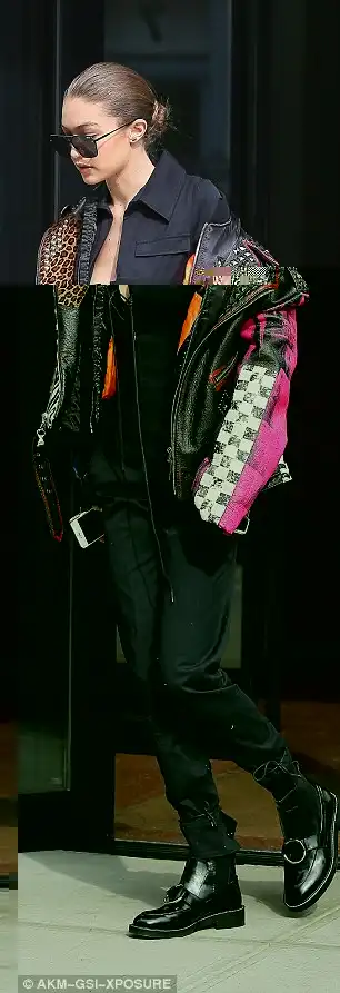 Take your pick: She wore a jacket of not one animal print but pretty much all of them