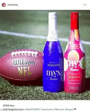 Game time refreshments: Nicki Minaj plugged her brand of moscato in her pre-game post