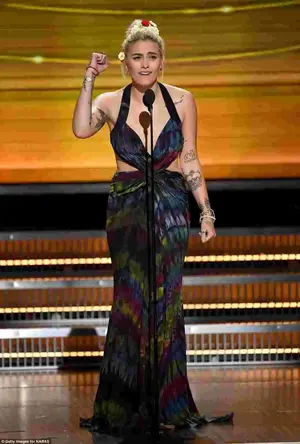 The princess of pop: Paris Jackson rocked a tie-dye number as she presented