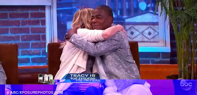 Surprise, indeed: Tracy showed up out of nowhere for the skit to say that he is actually the one who got Molly pregnant