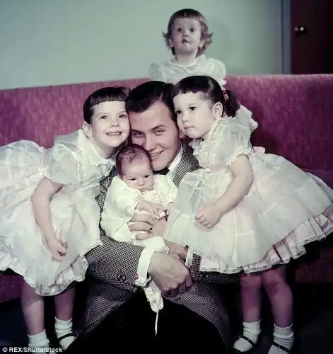 Conservative upbringing: Pat with Lindy Boone, Debby Boone, Laury Boone, Cherry Boone in 1958