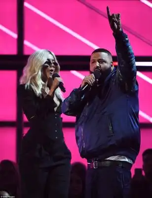 Another one: : Singer Bebe Rexha and DJ Khaled presented together 