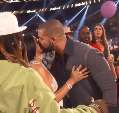 Smackdown: Drake planted a kiss firmly on her cheek
