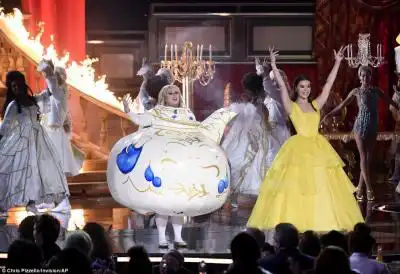Homage: Hailee Steinfeld appeared in the role played by Watson while Rebel Wilson took part as Teapot
