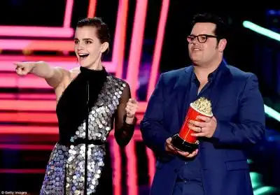 Another big win: Watson returned to the stage later in the night with her Beauty And The Beast co-star Josh Gad after the live action Disney film was named Movie Of The Year 