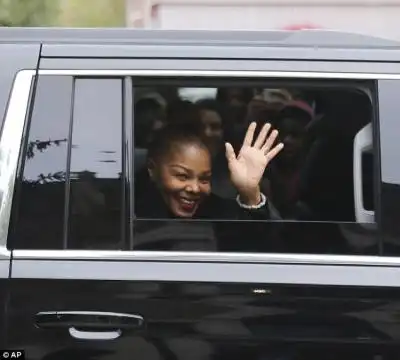 Happy: Janet, who became a mother for the first time in February at the age of 51, spoke of the joy new son Eissa brought her