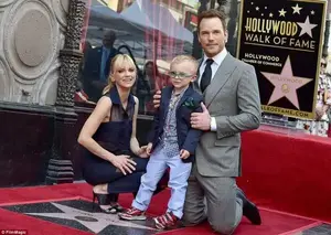 The way they were: Anna, son Jack and Chris are shown in April in Hollywood at the actor's ceremony honoring his star on the Hollywood Walk Of Fame