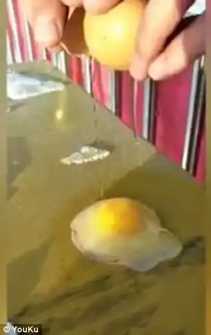 The egg turns frozen soon as it reaches the table