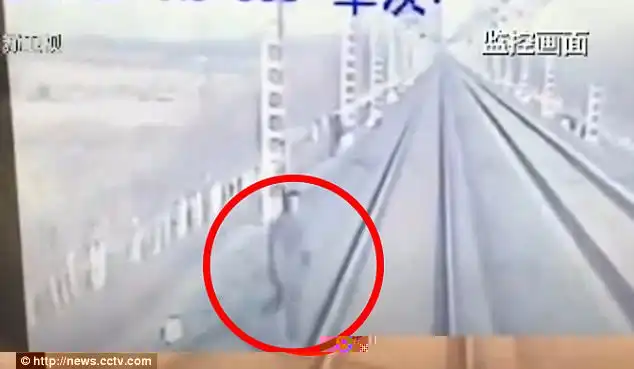 Chinese media have released a video showing Mr Zhang by a train. Mr Zhang's son has accused Mr Zhu of causing his father to die and asked for compensation