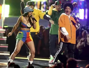 In Living Color: Bruno was also joined by Cardi B as they performed their hit Finesse (Remix) for the first time