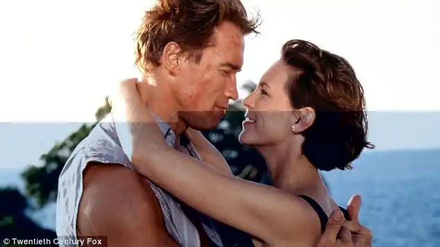 Way back when: Curtis played the wife of Arnold Schwarzenegger's character in the hit 