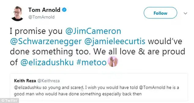 Support: True Lies cast member Tom Arnold said he was proud of Dushku