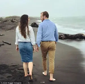 Aww: Duggar took to Instagram to share photos of them walking on the beach during a trip to New Zealanda commenter noticed Lauren was wearing a ring on her left hand, though the accessory could have been a purity ring