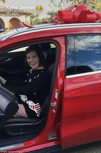 All in the family: On the Christmas when Kris got her white Thunderbird, her mother Mary Jo Campbell was gifted a bright red version of the same model