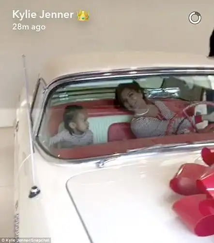 Gone for ,000: Kris Jenner has already sold at auction the white 1956 Ford Thunderbird her children gave her for Christmas in 2016, TMZ reported