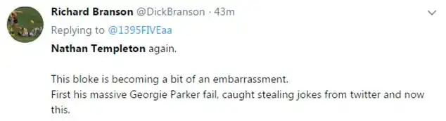 But the admission wasn't enough for some listeners, with one person labelling Templeton as an 'embarrassment'