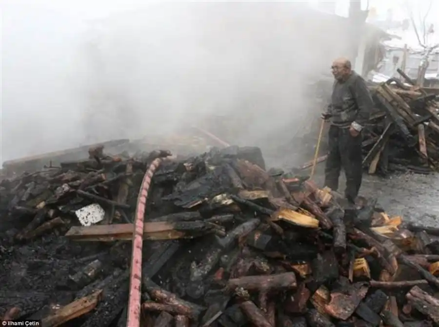 Ali Meşe, from Ordu Province in the Black Sea region of Turkey, burned his house down after trying to light his wood stove with gasoline