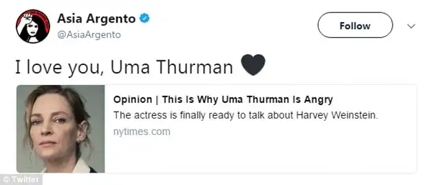 Sad: Of course Asia has maintained she had her own run in with the former entertainment industry tycoon