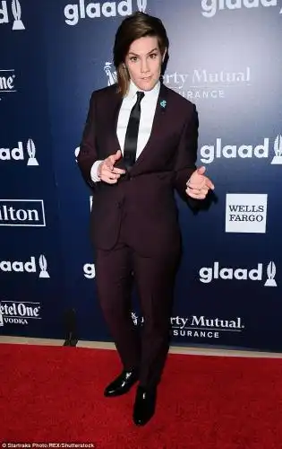 Speaking up: Stand-up comedienne and actress Cameron Esposito, 36, also weighed in with 'Uma Thurman with the truth,' along with her own link to the interview