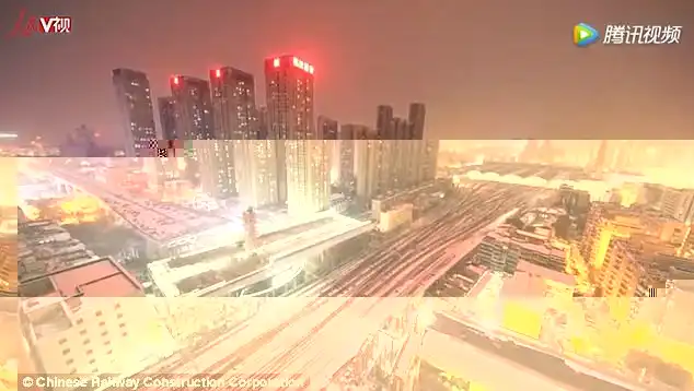 Part of the Changqing Road Overpass in China's Wuhan city was rotated to form a motorway