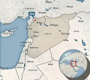 The Syrian region of Afrin, which borders Turkey, is held by the Kurdish People's Protection Units (YPG) and has faced a month-old assault by Ankara and allied Syrian rebels