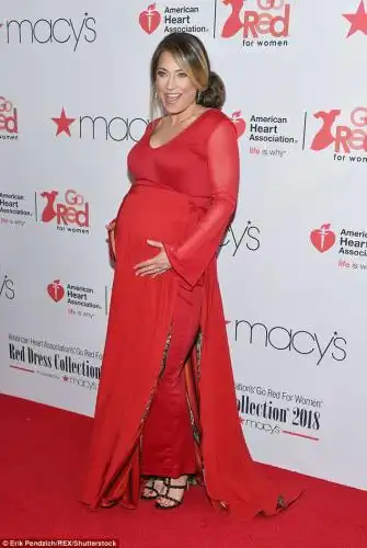 Happy news: Here the 37-year-old is seen heavily pregnant on Thursday in NYC