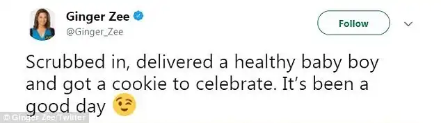 Happiness; Ginger shared the news on Friday to her Twitter account