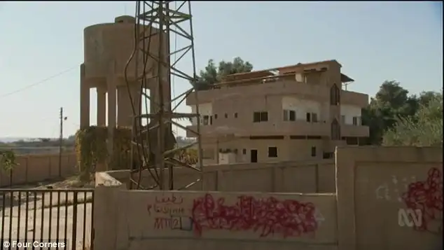 This is the compound where Yazidi girls captured in northern Iraq were held as prisoners