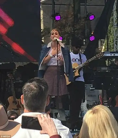 Local girl: Katy Perry made a surprise appearance and performed three songs at a benefit concert for the survivors of the deadly Montecito mudslides and first responders on Sunday
