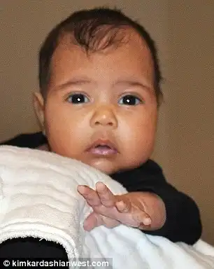 West shared the first glimpse of North when she was 10 weeks old