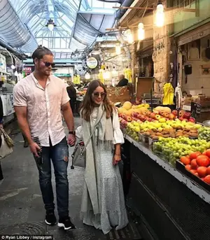 Time out: They have been making the most of the sun-drenched break away as they headed out to the local markets (pictured) and exploring the old town of Jerusalem
