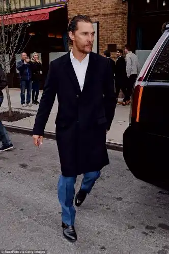Big Fan: Matthew McConaughey sent his congratulations to Philadelphia  Eagles quarterback Nick Foles in a very visible way after the team won the Super Bowl for the first time last Sunday